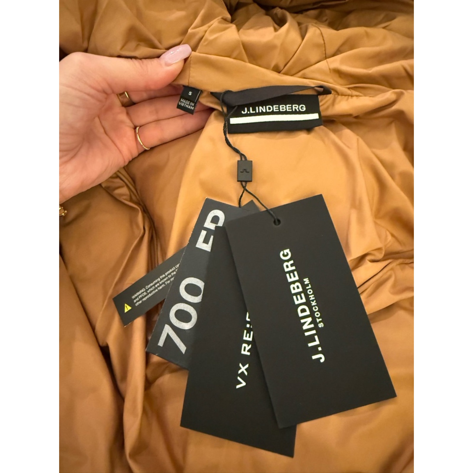 J.Lindeberg Coyote Down Parka Chipmunk Brown Belted Jacket Women’s Small Nwt — image 6 of 8